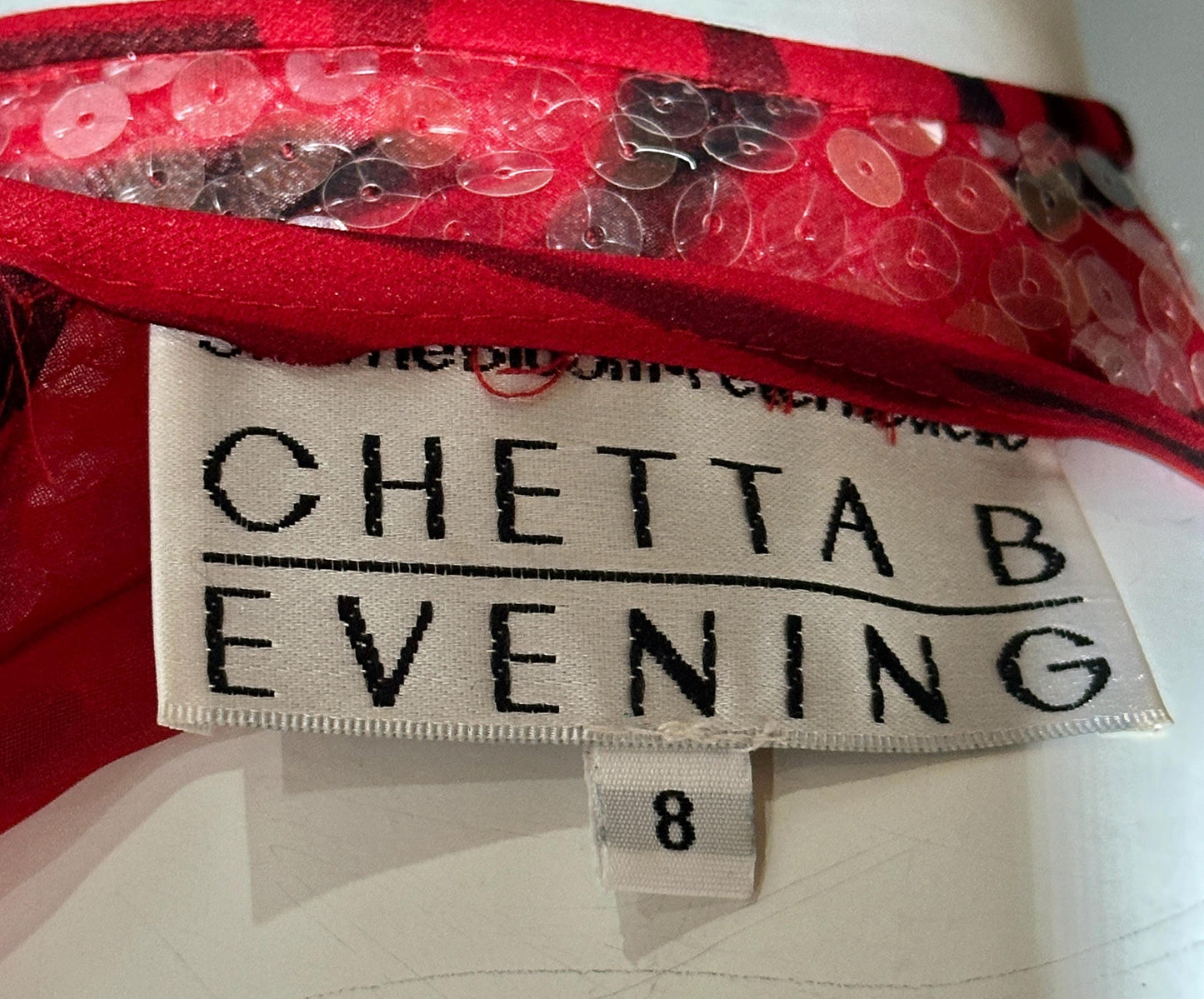 CHETTA B, vintage 1990s evening dress, Bias cut Bodycon red black tiger stripe print sheath slip maxi silk sequin gown