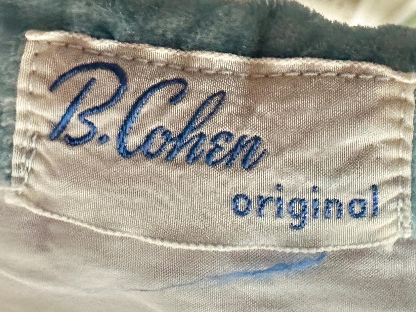 B COHEN ORIGINAL, vintage 1940s dressing gown robe, quilted robin's egg blue double breasted wrap front housecoat