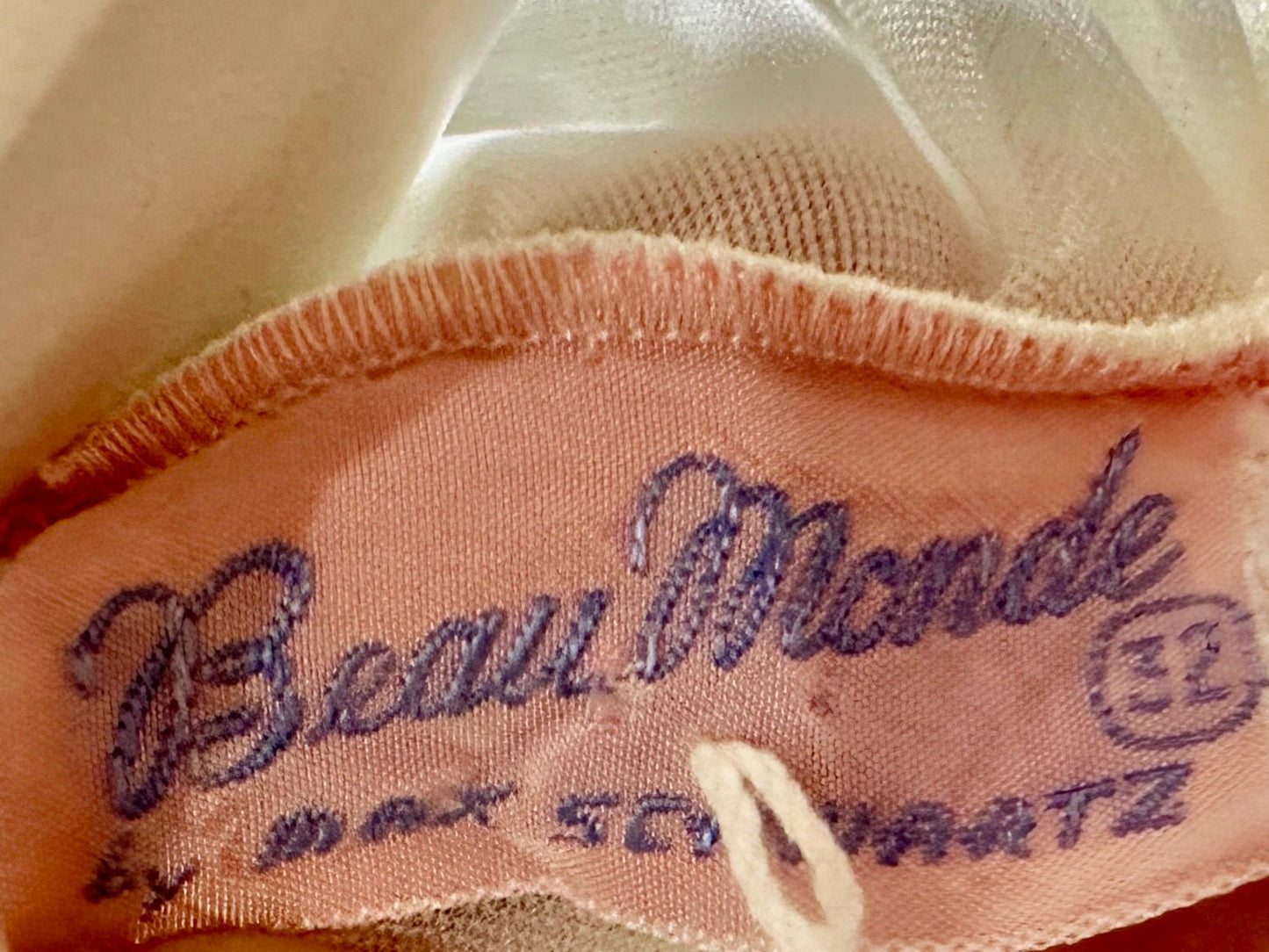 BEAU MONDE vintage 1950s slip dress, Max Schwartz ethereal sheer white double layer chiffon