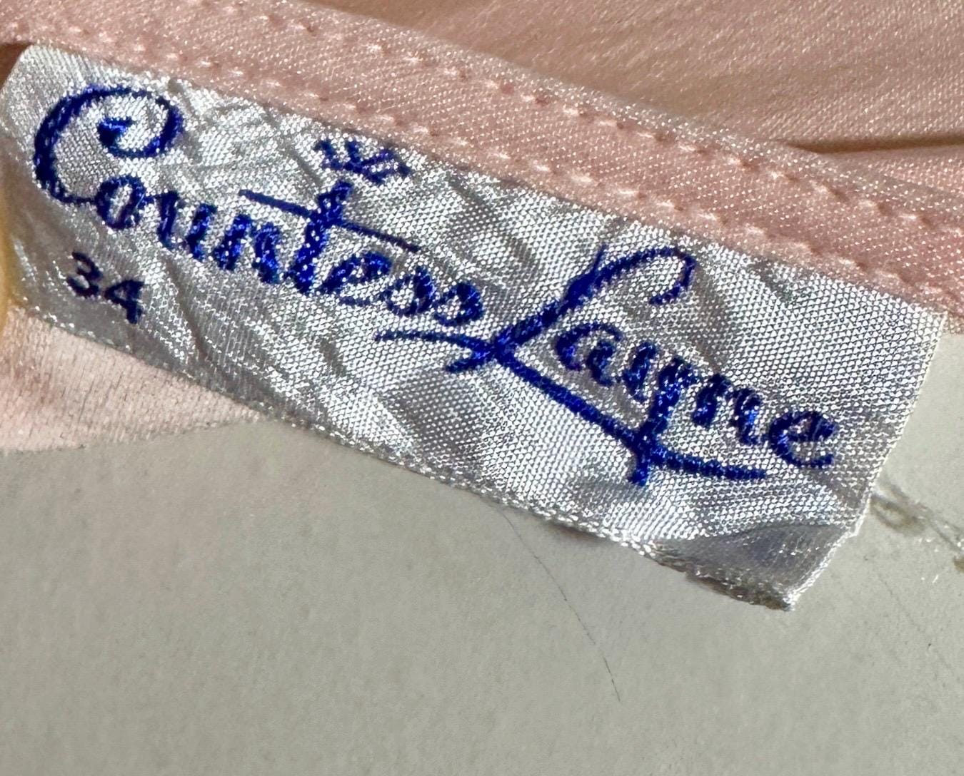 COUNTESS LAYNE, vintage 1940s nightgown slip dress, Petal pink bias cut rayon slip dress