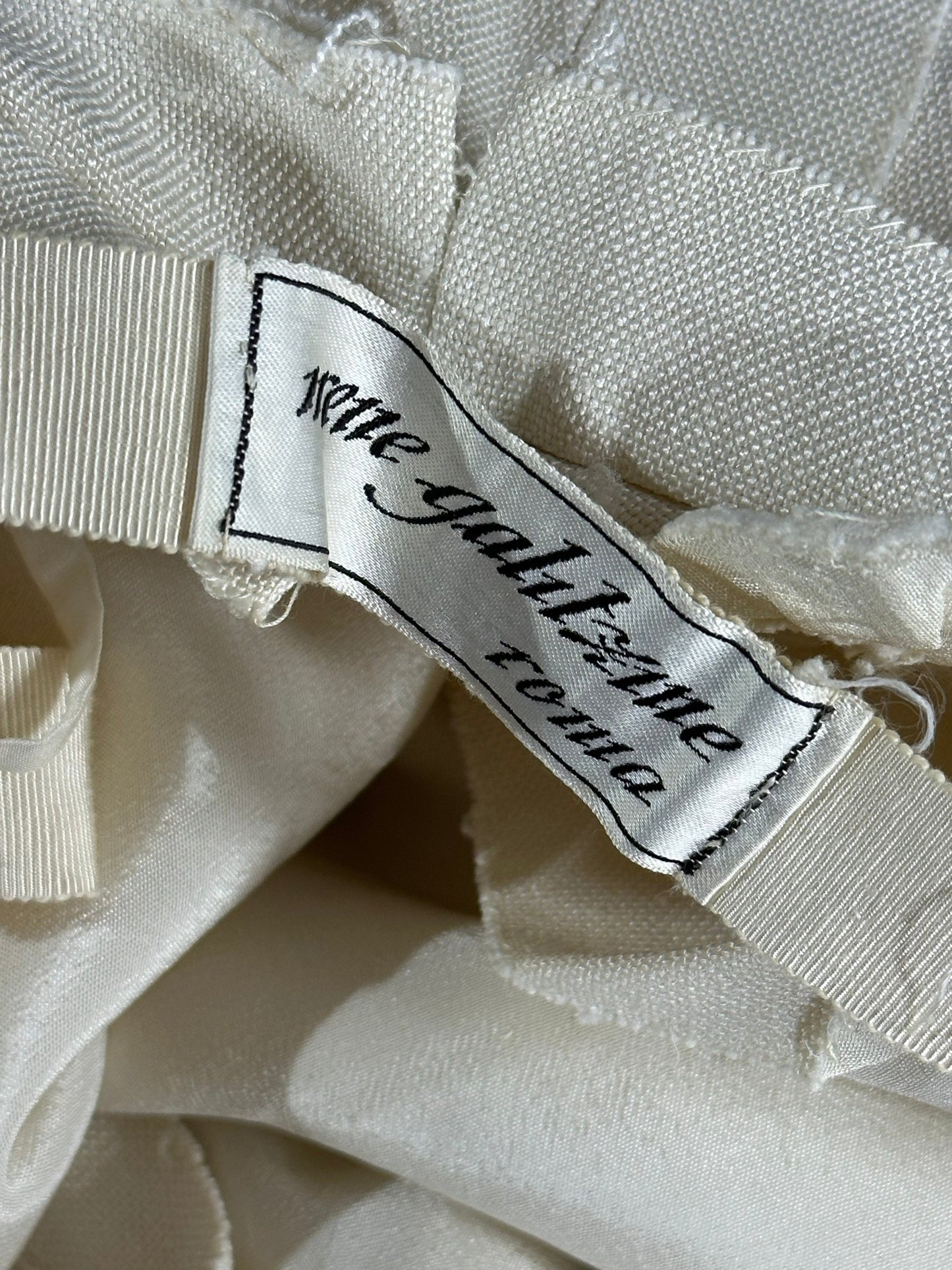 IRENE GALITZINE, vintage 1940s oatmeal linen cocktail day dress