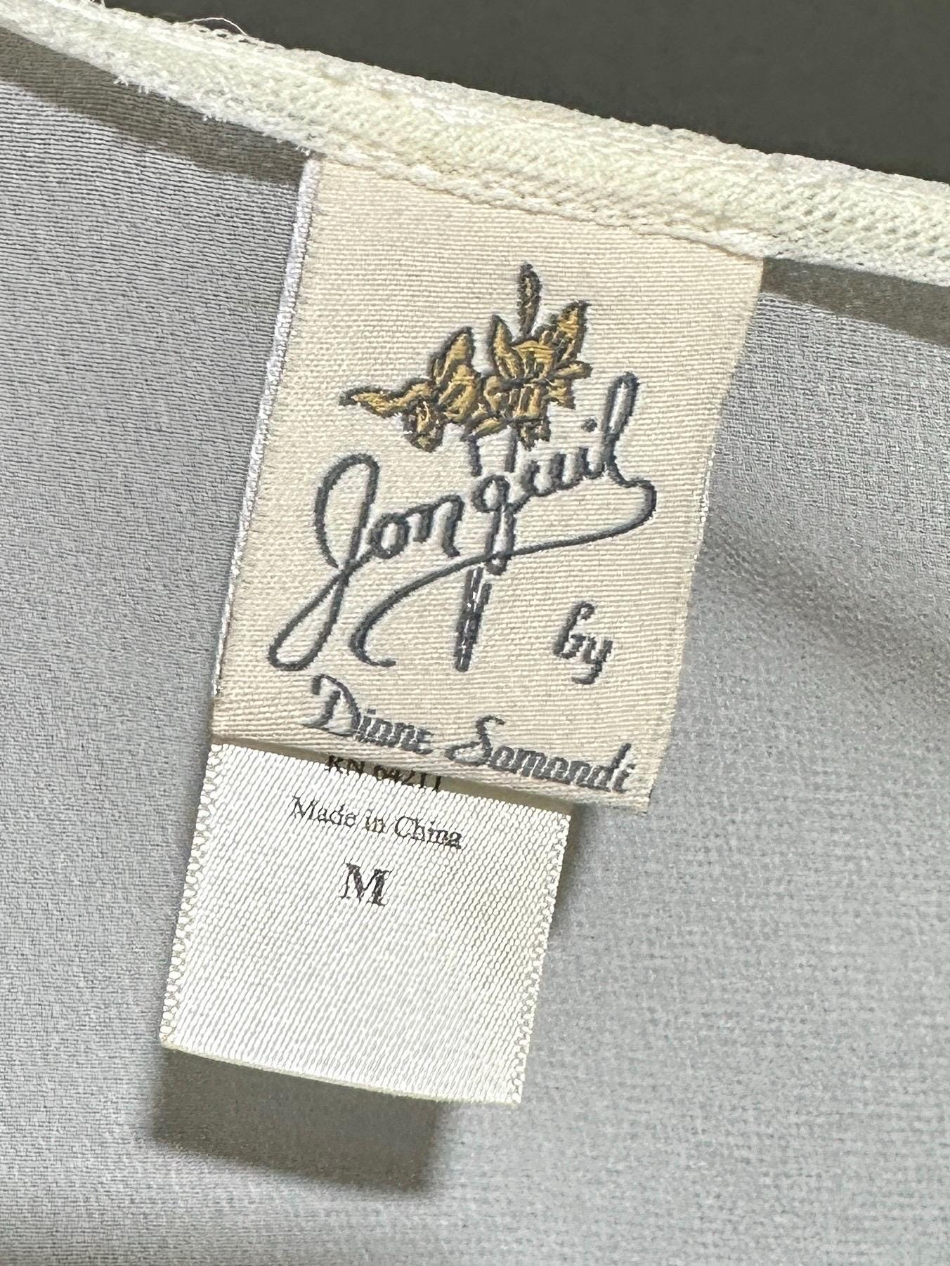 JONQUIL Diane Samandi, vintage 1980s nightgown robe set, White bridal peignoir dressing gown and slip dress