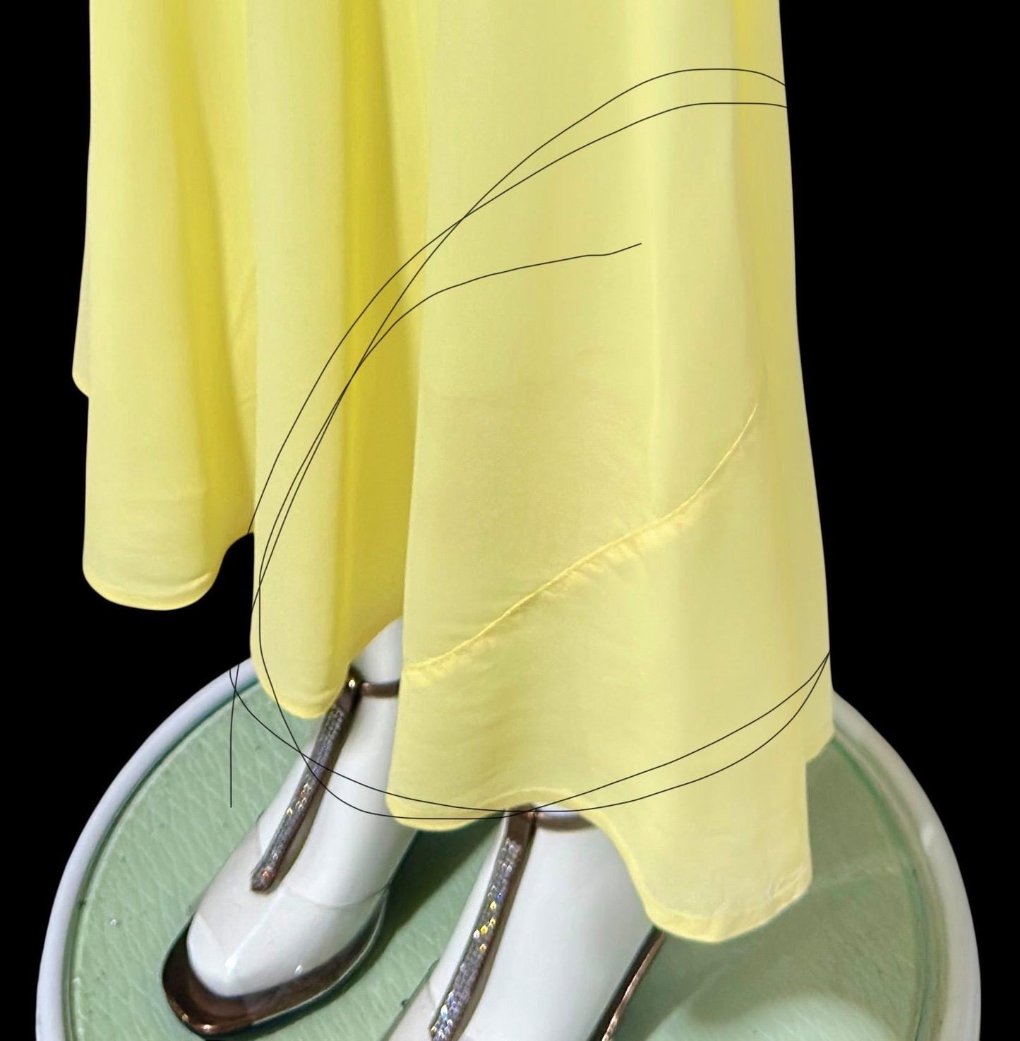 1930s vintage Nightgown slip dress, Sunshine Yellow bias cut lacy night dress, full length