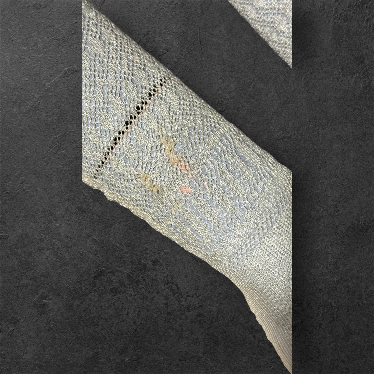 1930s vintage lace opera gloves, fingerless ivory crochet elbow length evening wedding bridal gloves