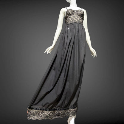 EYEFUL Vintage nightgown robe set, 1950s peignoir set, sheer black Old Hollywood lingerie dress