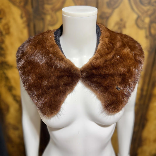 1950s vintage mink collar, vintage accessory coat collar