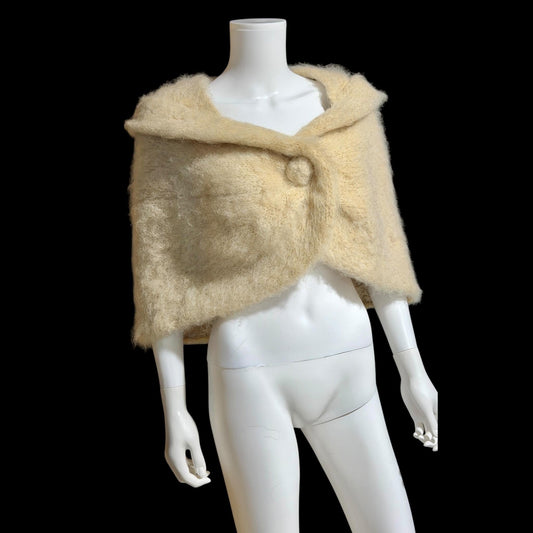 1950s vintage mohair stole wrap, Custom Made evening jacket dinner coat shoulder wrap