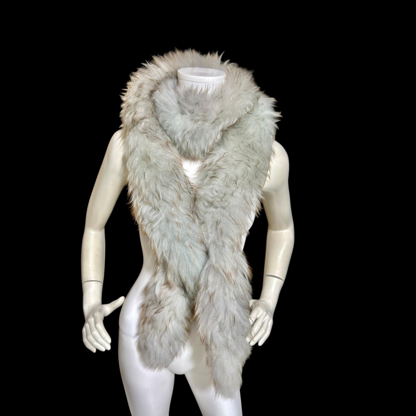 1970s vintage Mongolian curly lamb sheepskin boa scarf, neck warmer collar shoulder wrap 6 feet