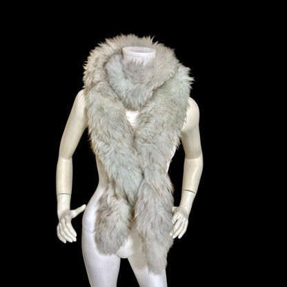 1970s vintage Mongolian curly lamb sheepskin boa scarf, neck warmer collar shoulder wrap 6 feet