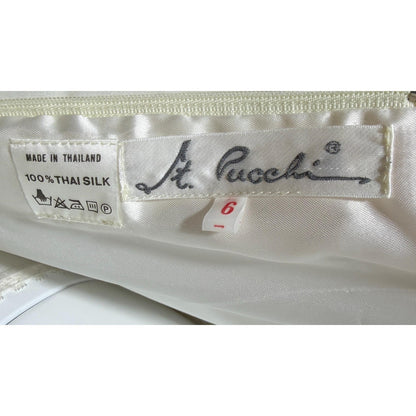 ST PUCCHI vintage 1980s wedding dress gown, Ivory Fairytale ball gown, 100% Thai silk