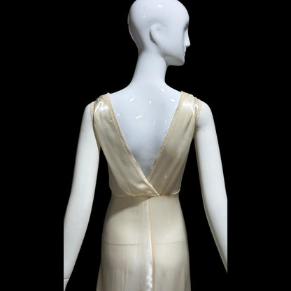 LADY DUFF vintage Nightgown slip dress, 1940s pearly white negligee lingerie dress
