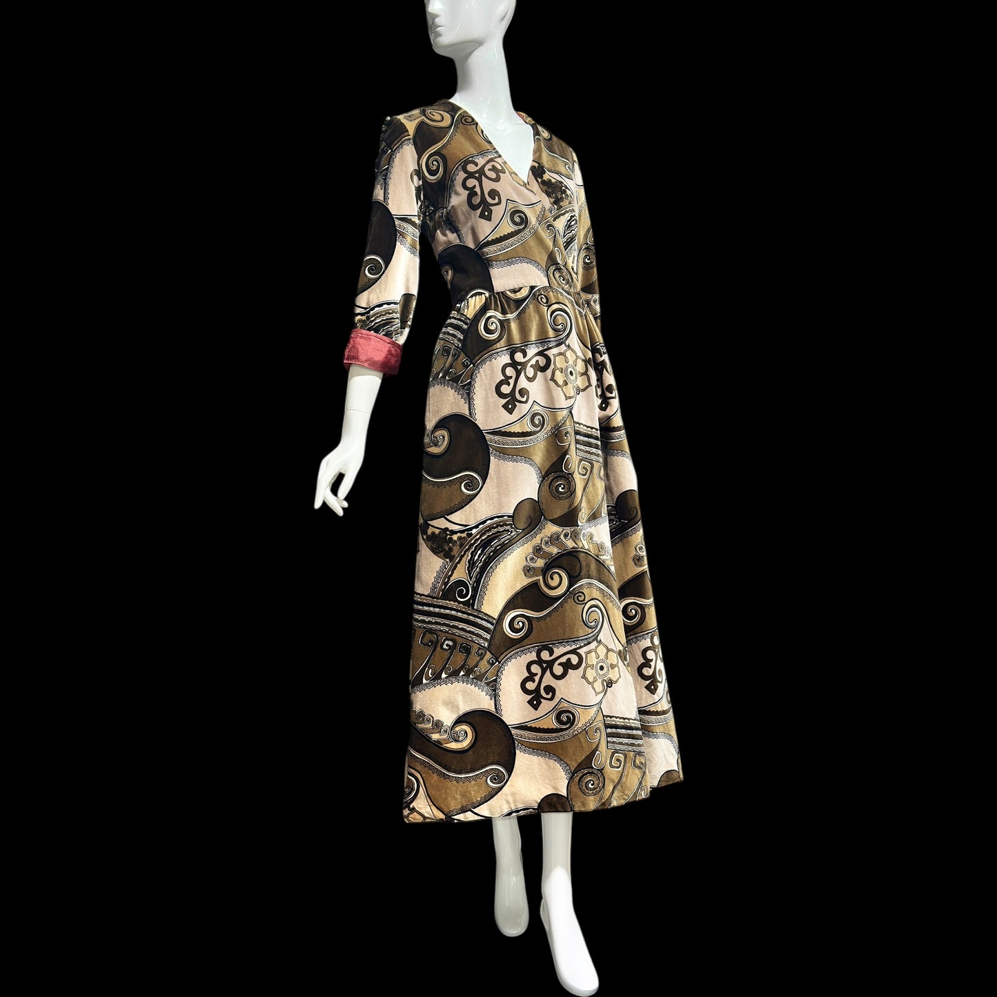 BARD'S TORONTO, 1960s vintage velvet evening hostess gown, dressing gown