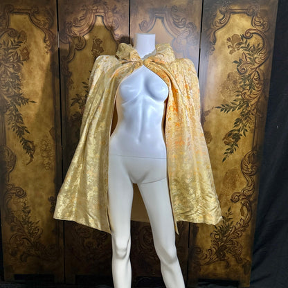 C CRAWFORD HOLLIDGE Vintage 1930s silk damask cape, floral evening cape