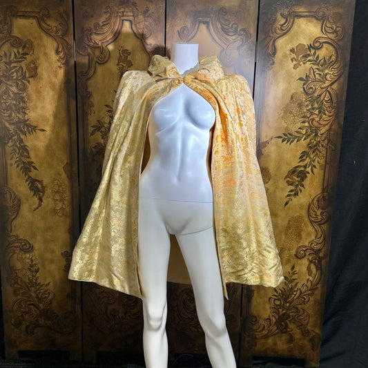 C CRAWFORD HOLLIDGE Vintage 1930s silk damask cape, floral evening cape