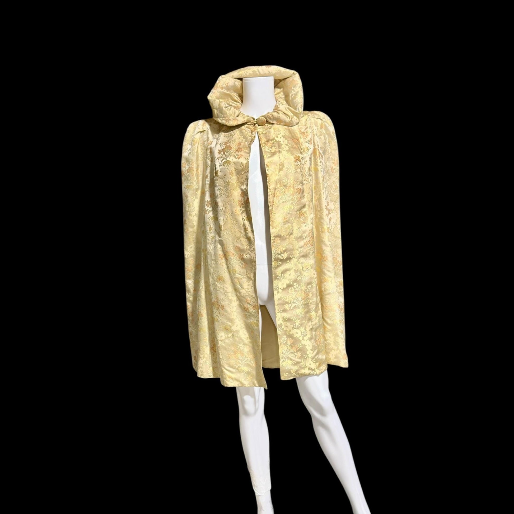 C CRAWFORD HOLLIDGE Vintage 1930s silk damask cape, floral evening cape
