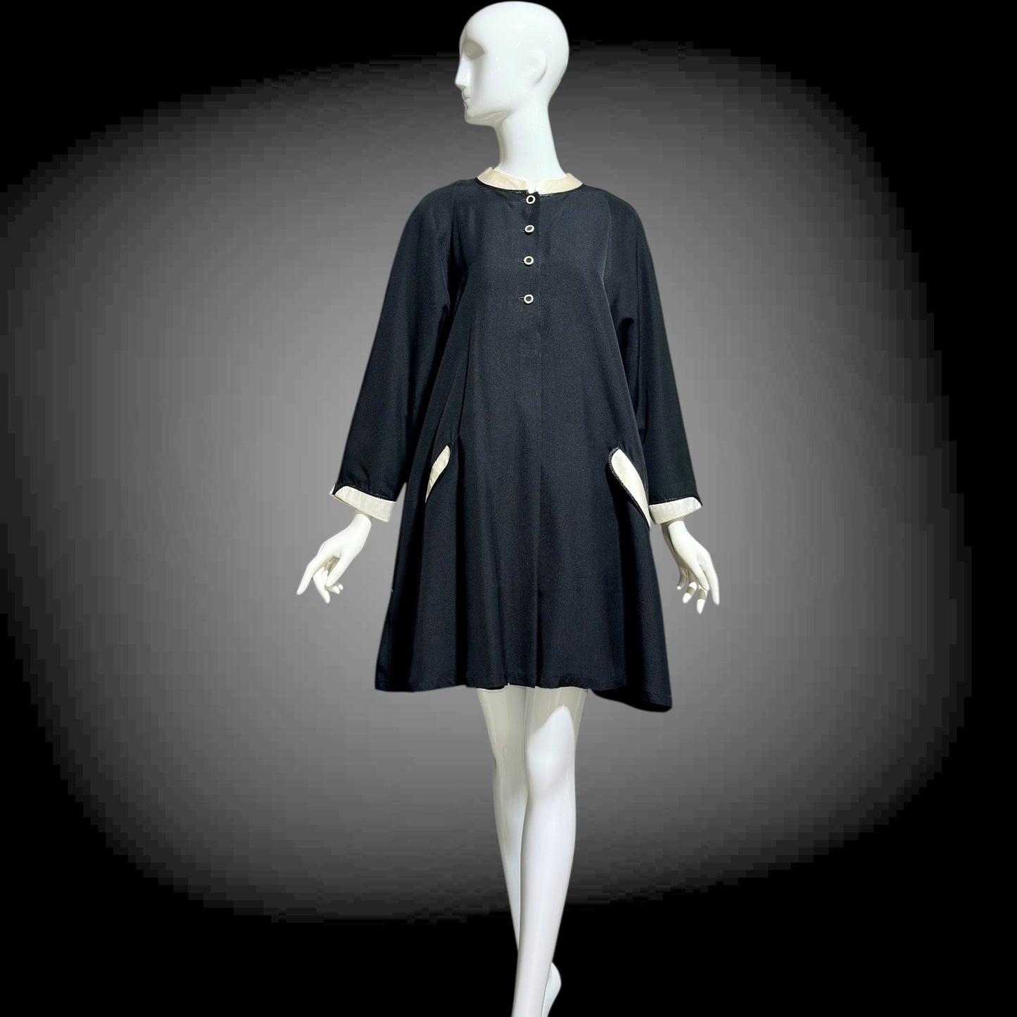 GEOFFREY BEENE, vintage 1960s cocktail party Mod mini tent dress