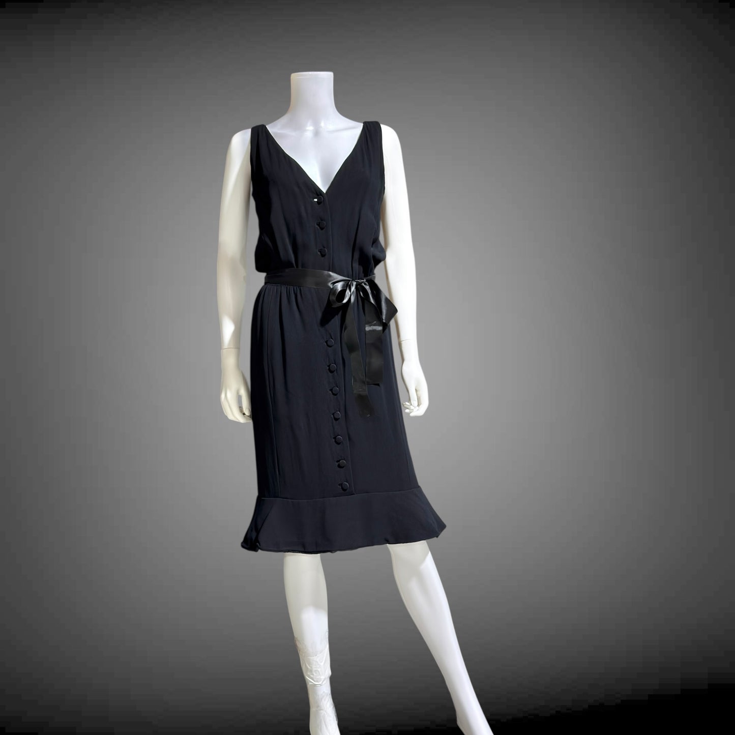GEOFFREY BEENE vintage 1960s little black dinner & cocktails dress or day dress