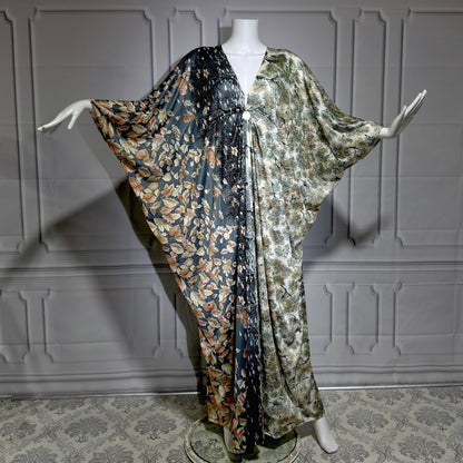 GEORGIE KEYLOUN Vintage 1960s Kaftan Dress, Op Art Koi Fish Party Hostess Caftan