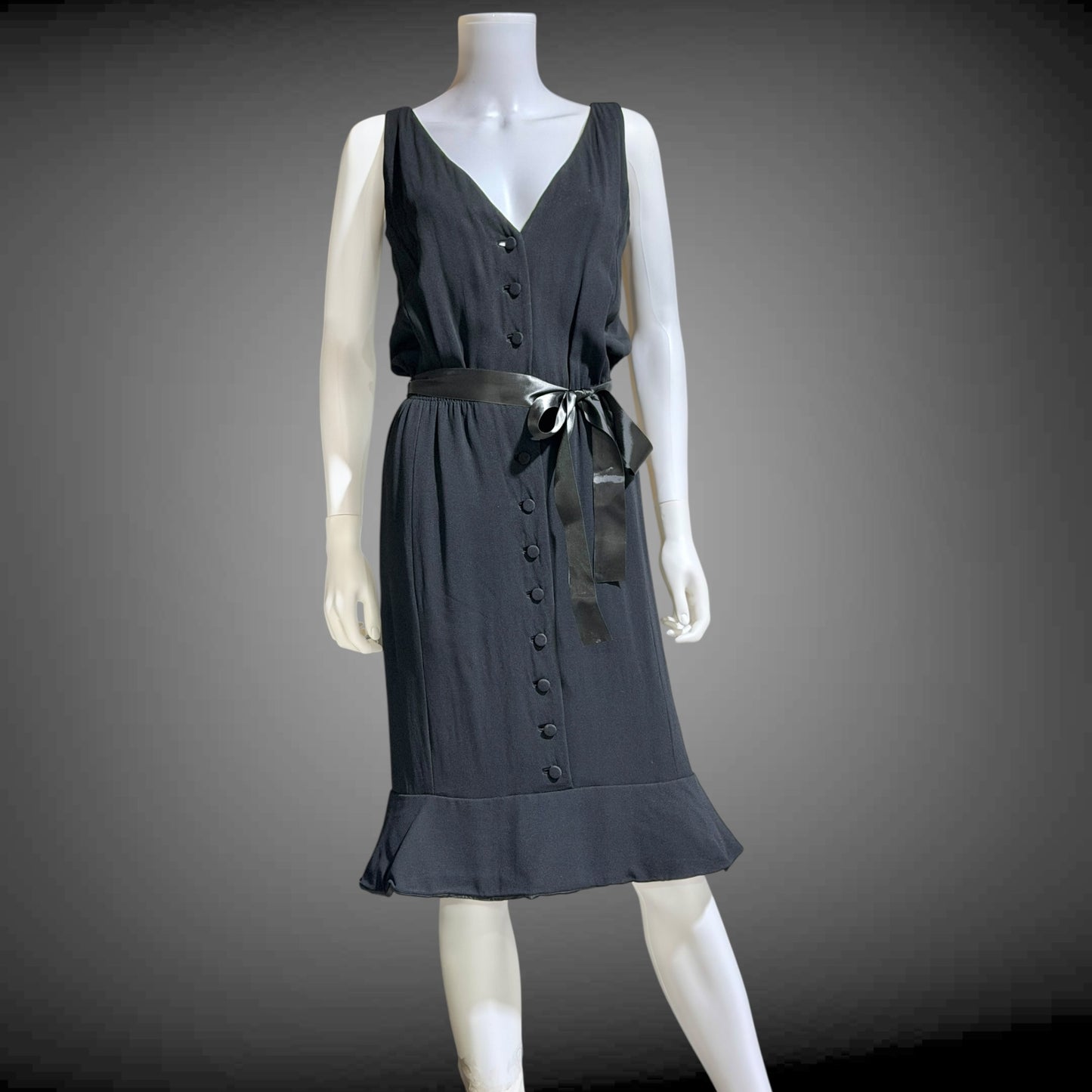 GEOFFREY BEENE vintage 1960s little black dinner & cocktails dress or day dress