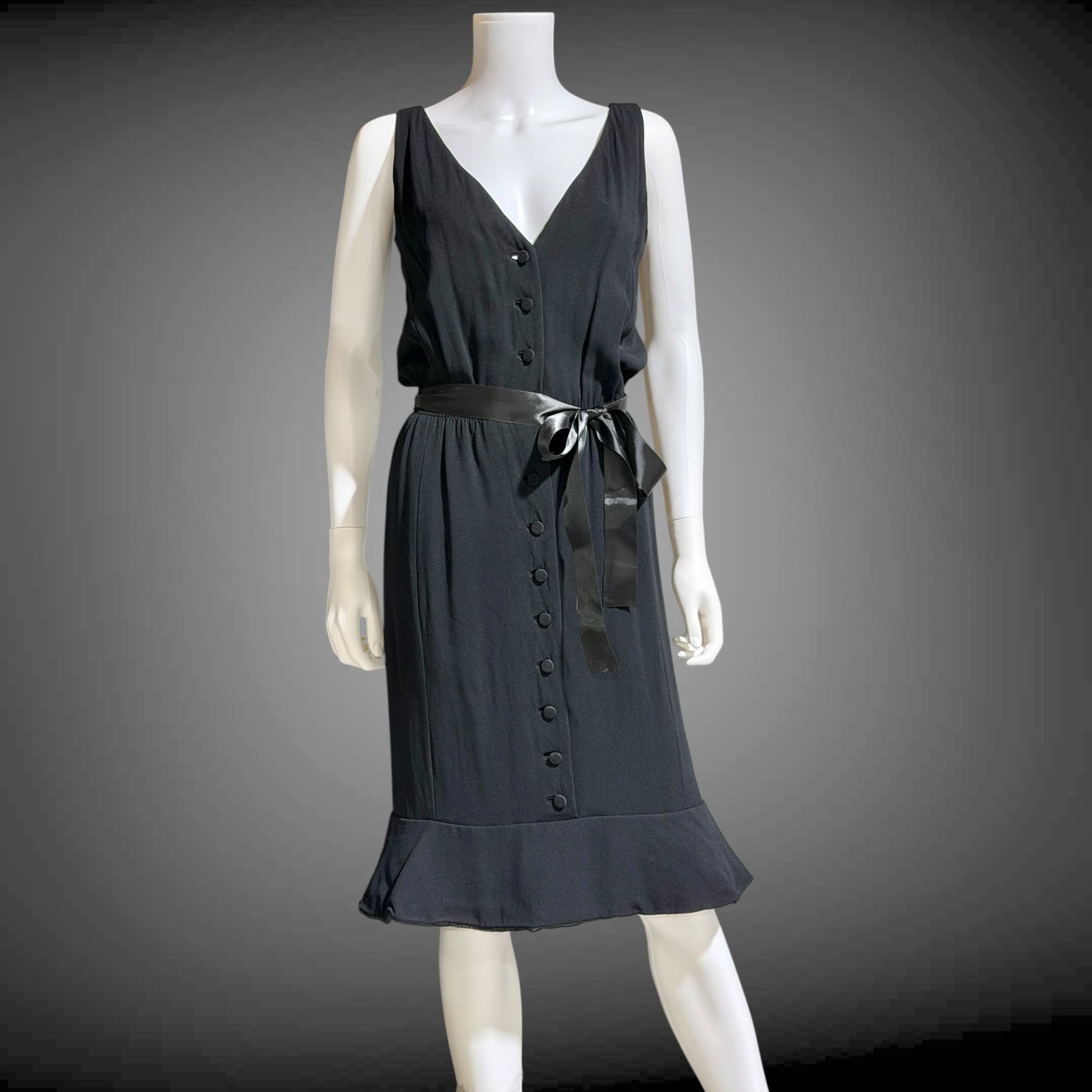 GEOFFREY BEENE vintage 1960s little black dinner & cocktails dress or day dress