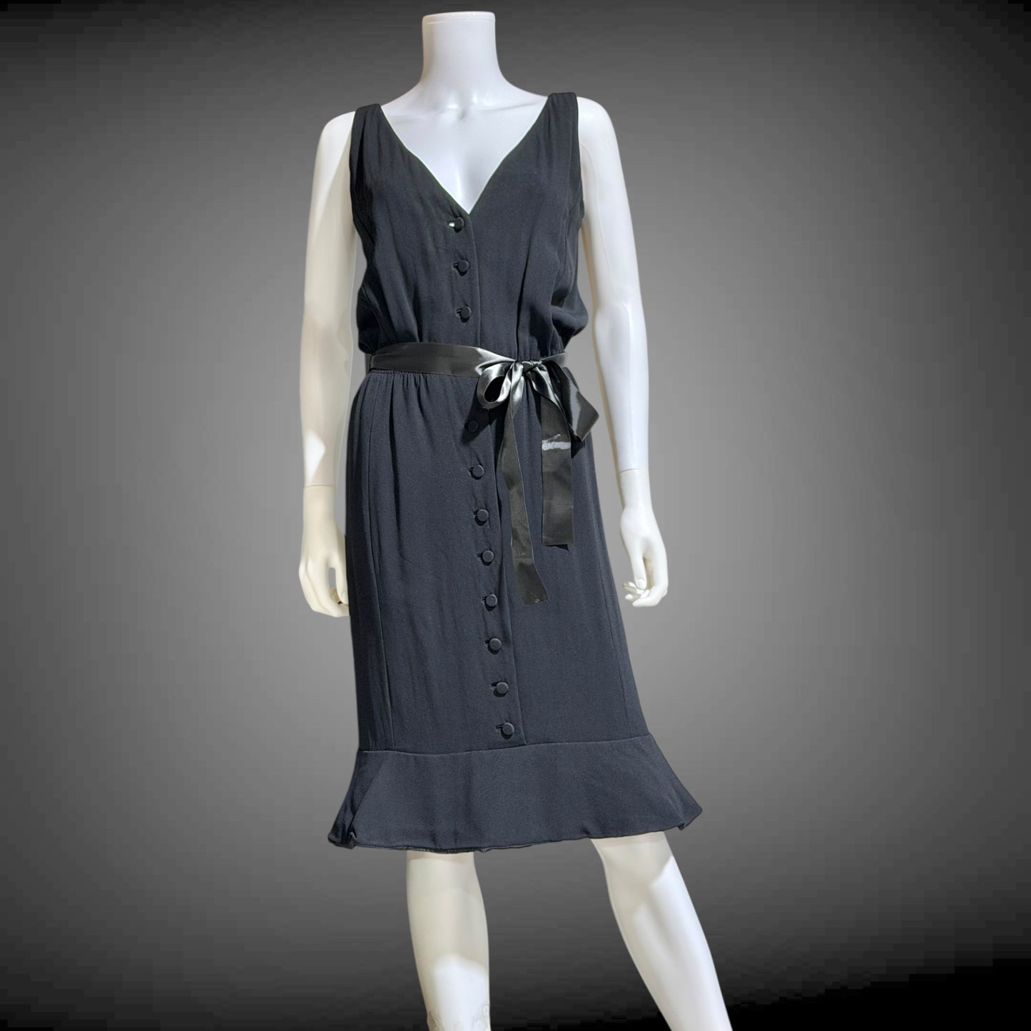GEOFFREY BEENE vintage 1960s little black dinner & cocktails dress or day dress