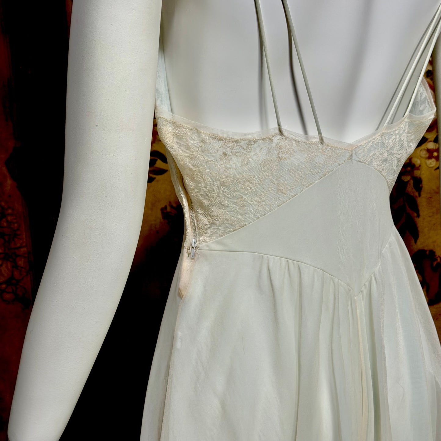 VANITY FAIR vintage nightgown slip dress, 1950s pale green nylon Old Hollywood gown