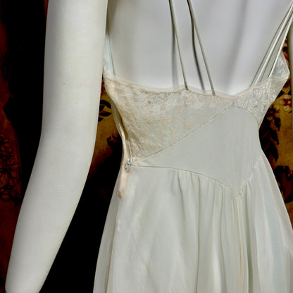 VANITY FAIR vintage nightgown slip dress, 1950s pale green nylon Old Hollywood gown