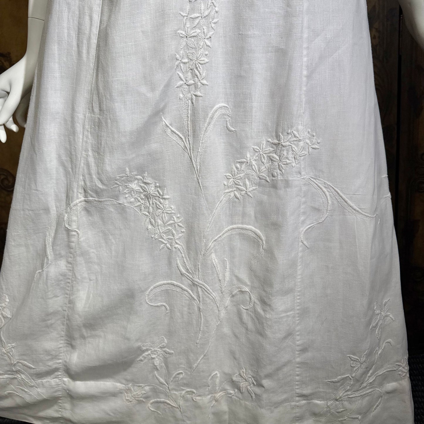 1900s Antique Victorian wedding dress, vintage white cotton lawn gown, Edwardian day dress