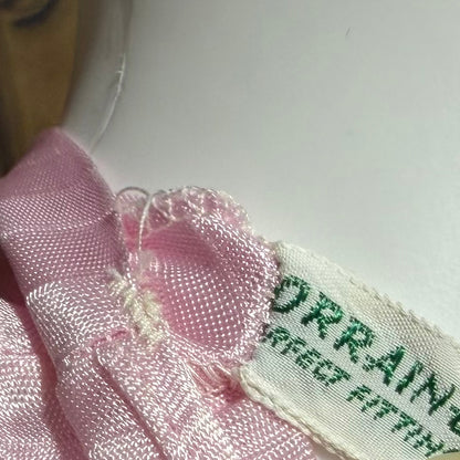 LORRAINE vintage 1940s Nightgown Slip Dress: Pink Shadow Stripe Rayon Night dress