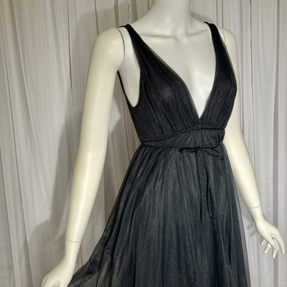 BLANCHE vintage nightgown slip dress, by ERIKA MCGOWAN 1960s Black Grecian goddess lingerie dress
