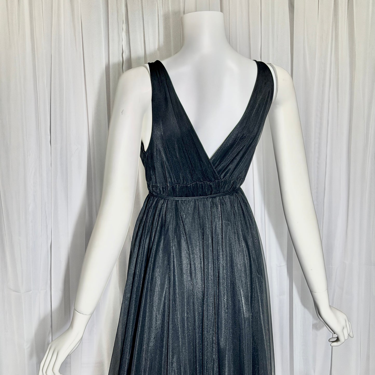BLANCHE vintage nightgown slip dress, by ERIKA MCGOWAN 1960s Black Grecian goddess lingerie dress