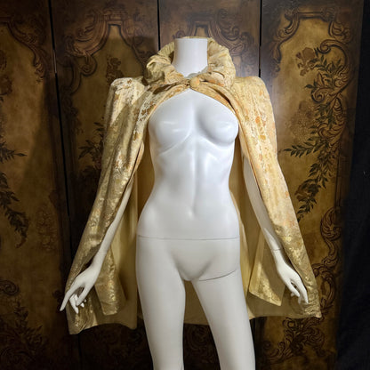 C CRAWFORD HOLLIDGE Vintage 1930s silk damask cape, floral evening cape