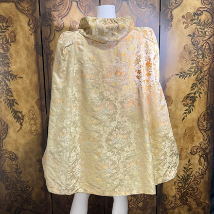 C CRAWFORD HOLLIDGE Vintage 1930s silk damask cape, floral evening cape