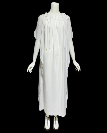 LUCIE ANN BEVERLY Hills, vintage 1960s wedding caftan, white grecian goddess kaftan evening dress