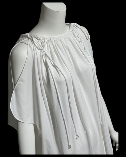 LUCIE ANN BEVERLY Hills, vintage 1960s wedding caftan, white grecian goddess kaftan evening dress