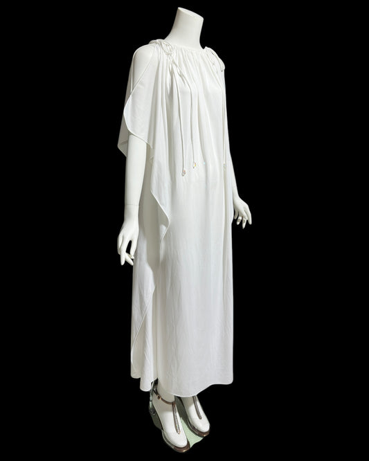 LUCIE ANN BEVERLY Hills, vintage 1960s wedding caftan, white grecian goddess kaftan evening dress