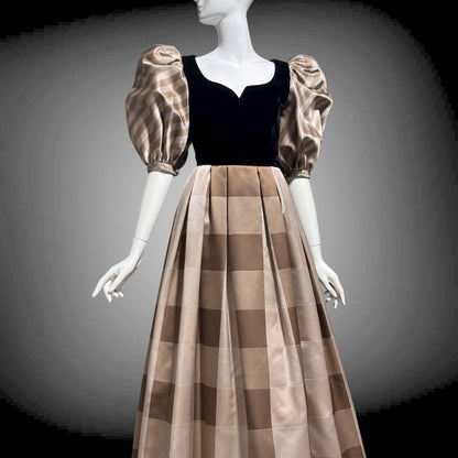 ANDRE LAUG vintage evening ball gown, 1970s Silk formal dress