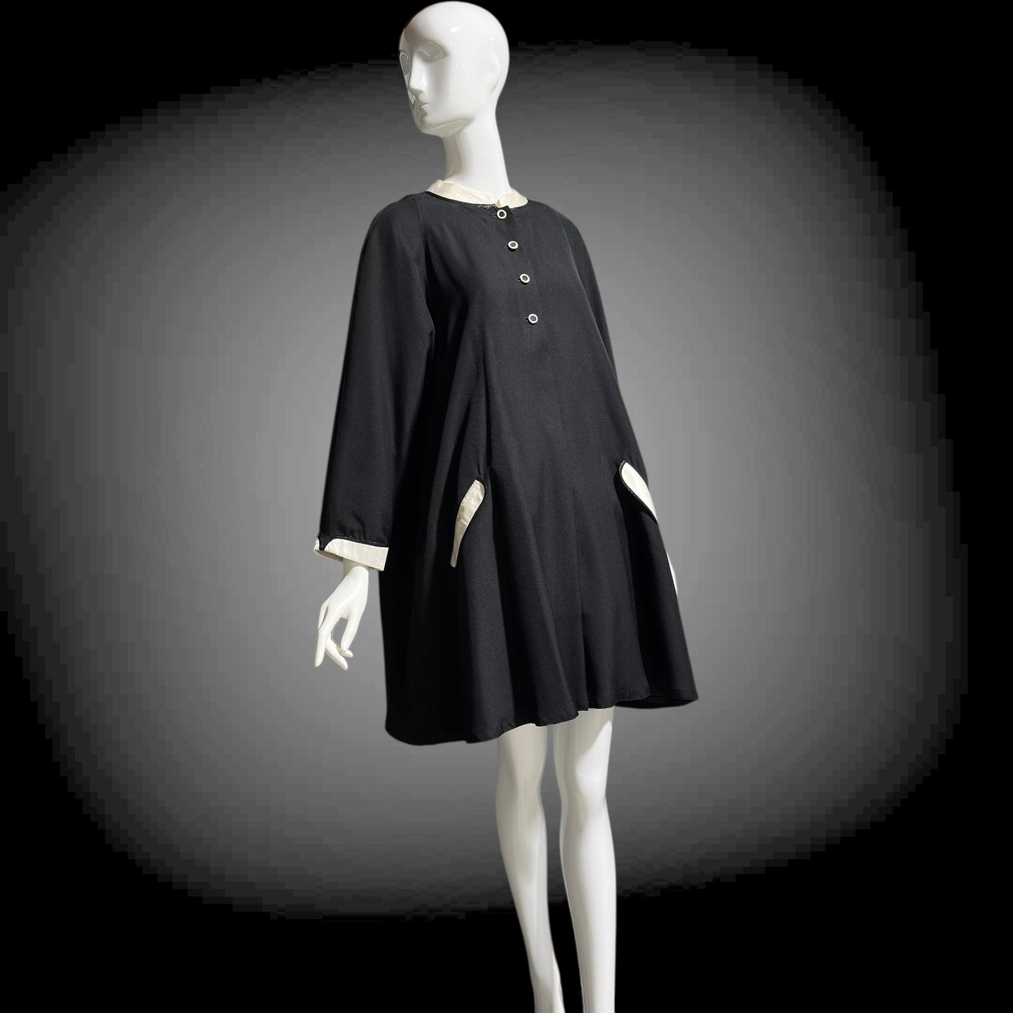 GEOFFREY BEENE, vintage 1960s cocktail party Mod mini tent dress