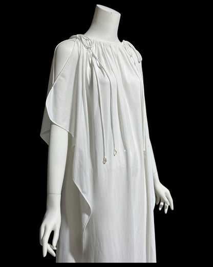 LUCIE ANN BEVERLY Hills, vintage 1960s wedding caftan, white grecian goddess kaftan evening dress