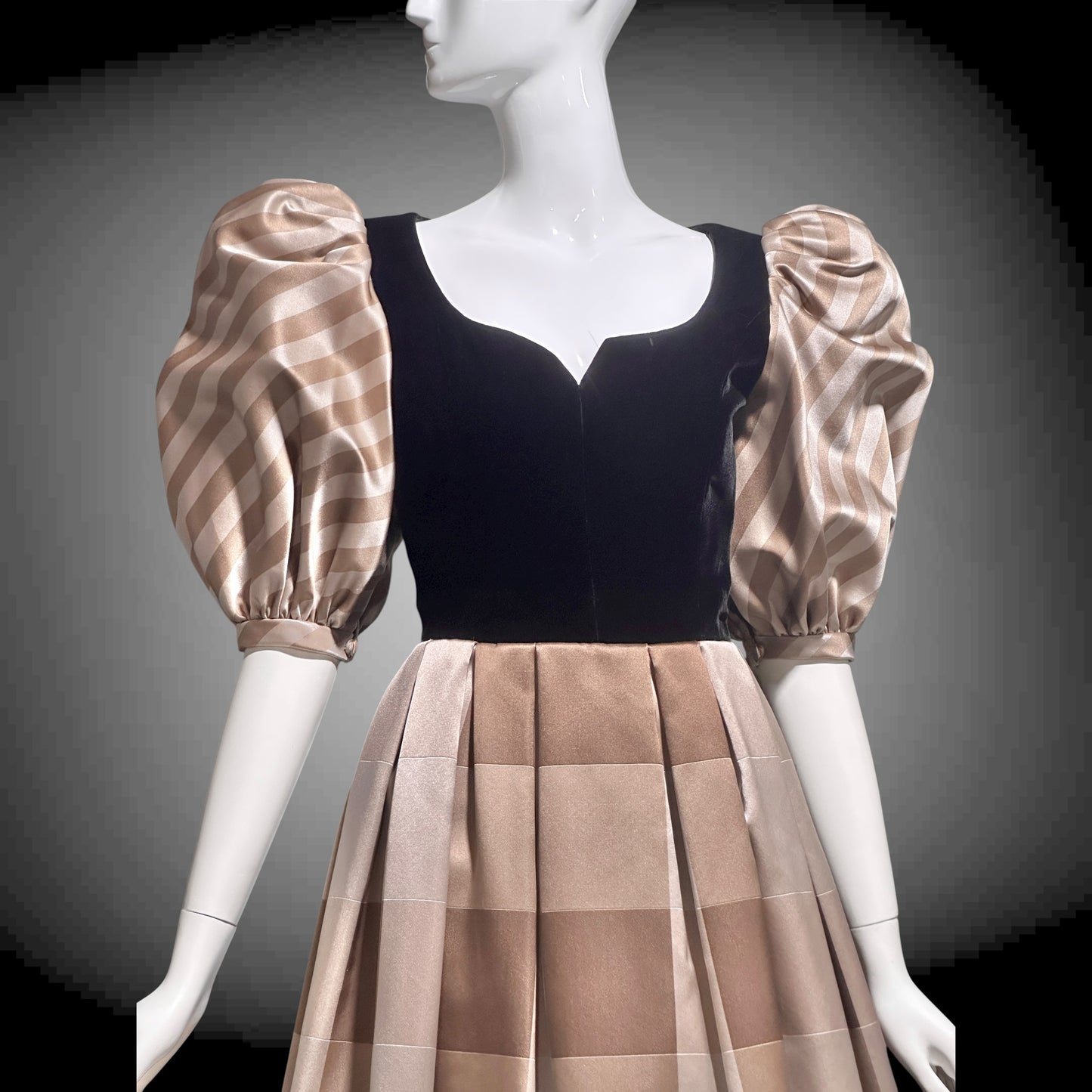 ANDRE LAUG vintage evening ball gown, 1970s Silk formal dress