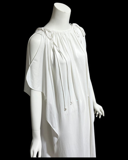 LUCIE ANN BEVERLY Hills, vintage 1960s wedding caftan, white grecian goddess kaftan evening dress