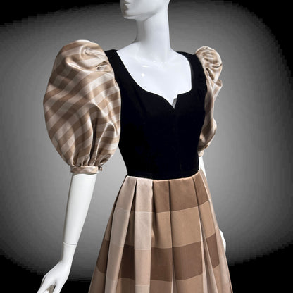 ANDRE LAUG vintage evening ball gown, 1970s Silk formal dress