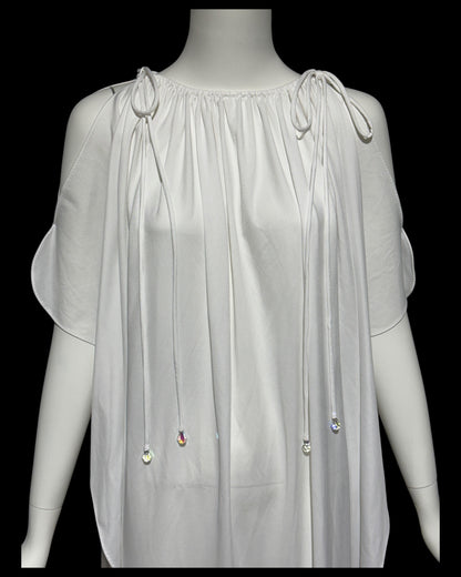 LUCIE ANN BEVERLY Hills, vintage 1960s wedding caftan, white grecian goddess kaftan evening dress