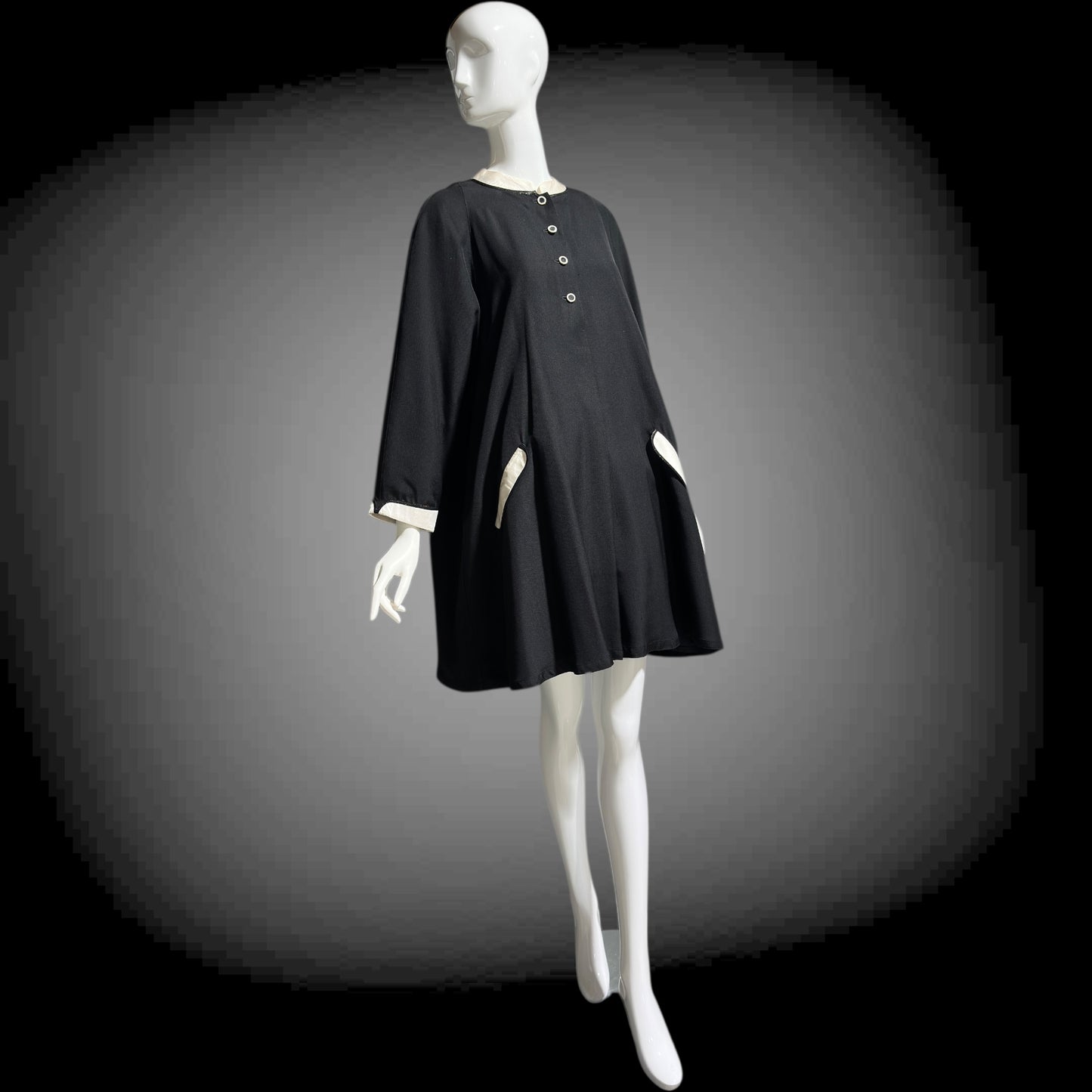 GEOFFREY BEENE, vintage 1960s cocktail party Mod mini tent dress