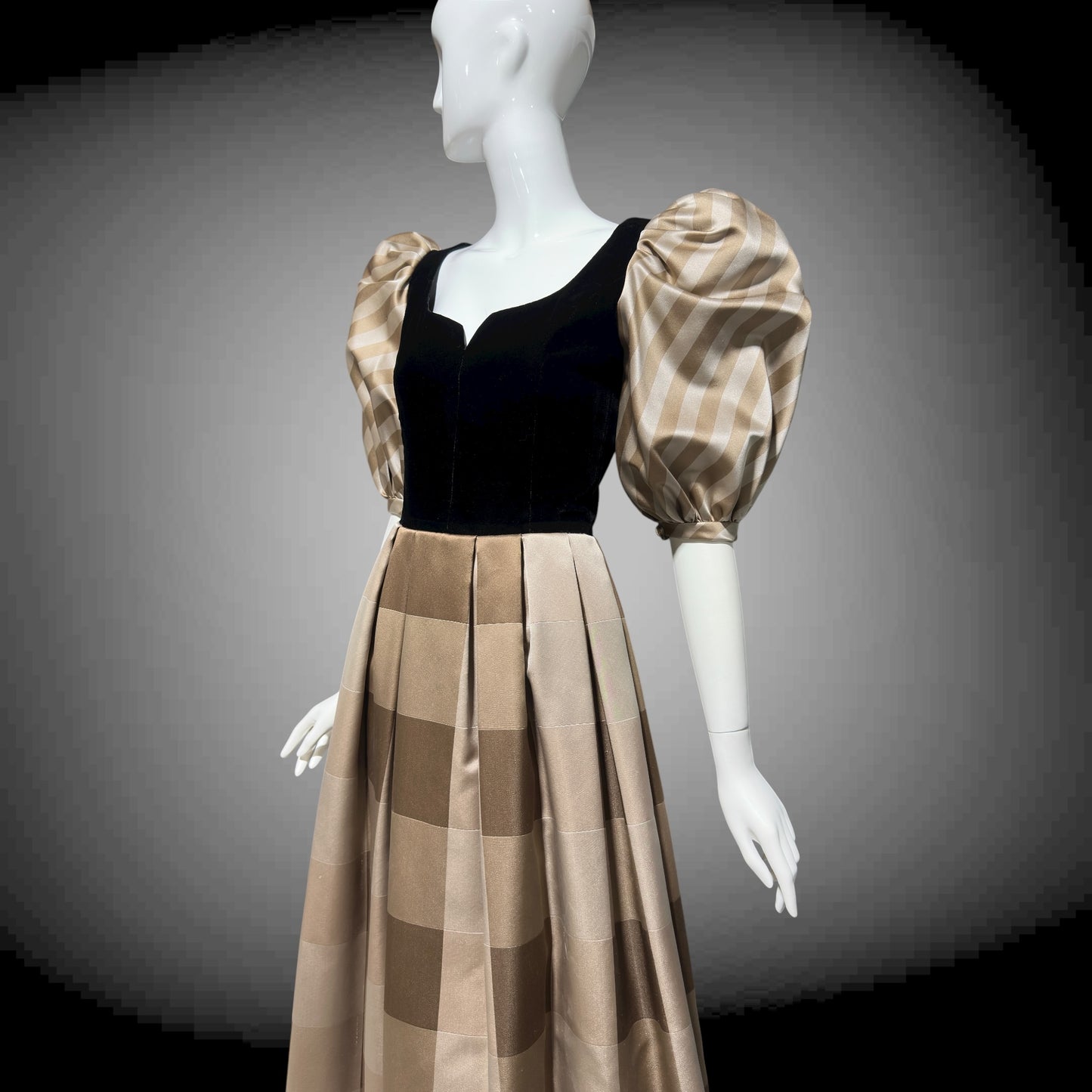 ANDRE LAUG vintage evening ball gown, 1970s Silk formal dress