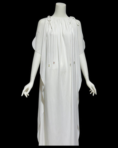 LUCIE ANN BEVERLY Hills, vintage 1960s wedding caftan, white grecian goddess kaftan evening dress