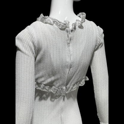 1970s vintage bodycon knit evening dress, Silver Metallic Lurex Sheath Maxi Dress