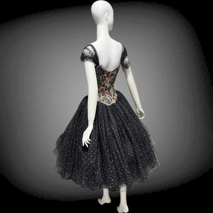 DAVID FIELDEN London, SAKS 1980s Party Dress, Silk Insane Tutu tulle lame party dress