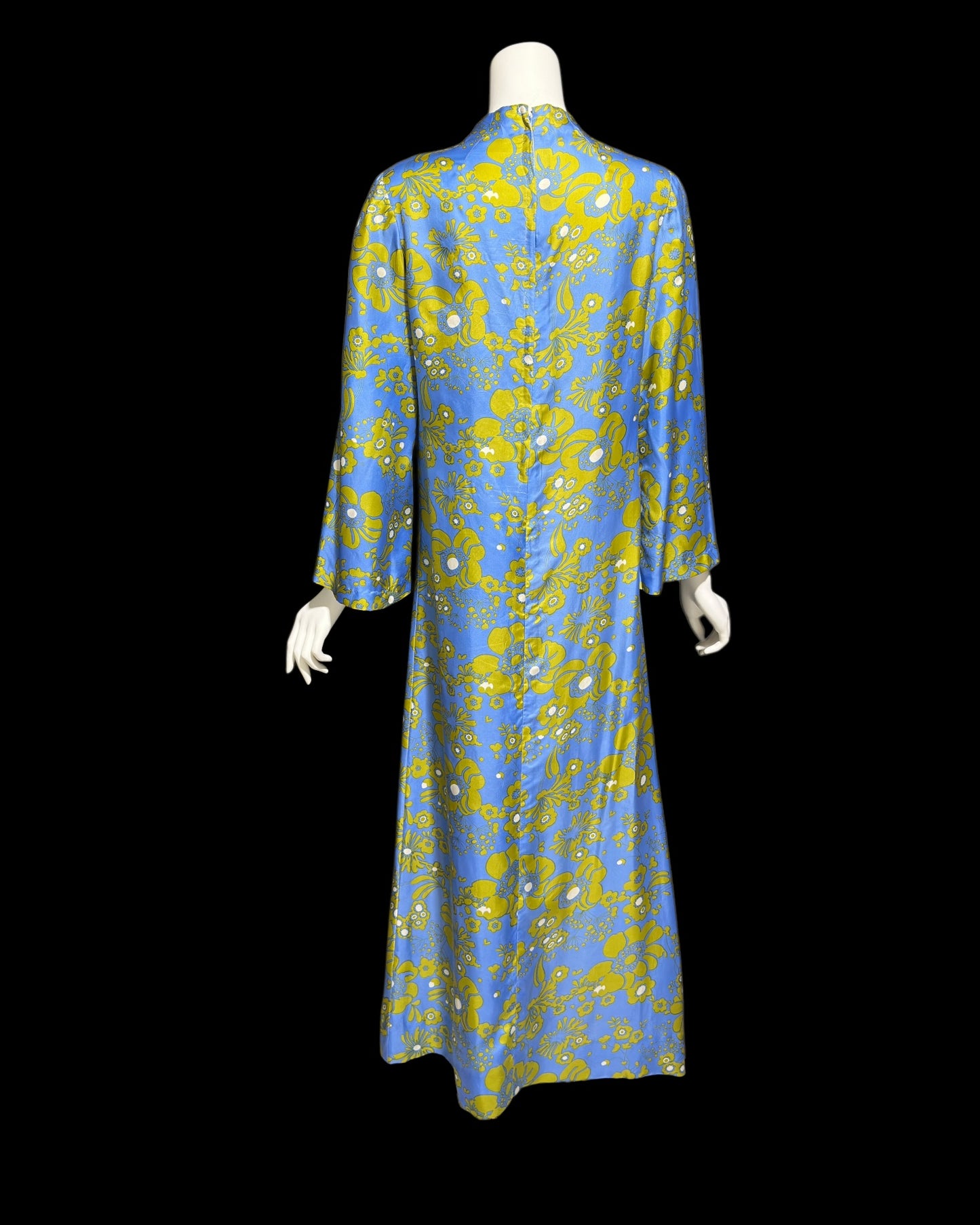 MARSHALL FIELD'S & COMPANY 1960s All Silk vintage Caftan, floral evening hostess dress