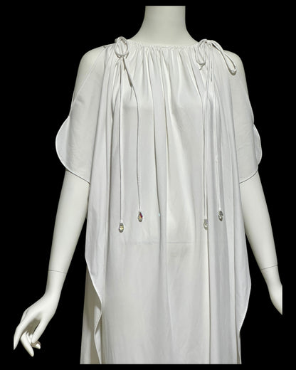 LUCIE ANN BEVERLY Hills, vintage 1960s wedding caftan, white grecian goddess kaftan evening dress